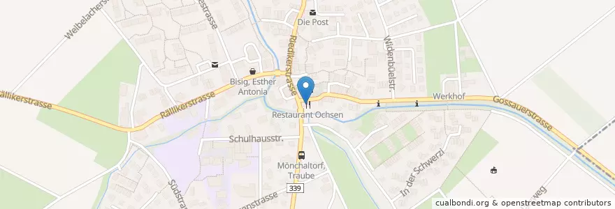 Mapa de ubicacion de Restaurant Ochsen en سويسرا, زيورخ, Bezirk Uster, Mönchaltorf.