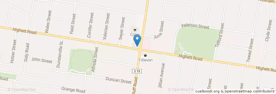 Mapa de ubicacion de Coffee Shop At Raw en 오스트레일리아, Victoria, City Of Bayside.