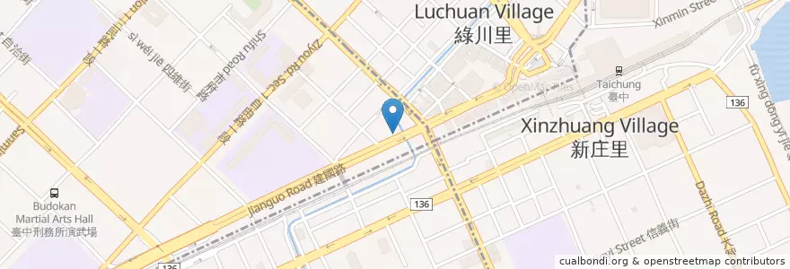 Mapa de ubicacion de 洪文記涼麺涼皮 en تايوان, تاي شانغ, 西區.