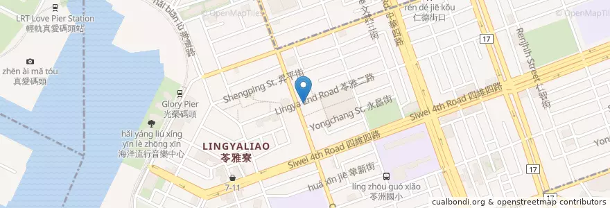 Mapa de ubicacion de 苓雅水餃大王 en تايوان, كاوهسيونغ, 苓雅區.