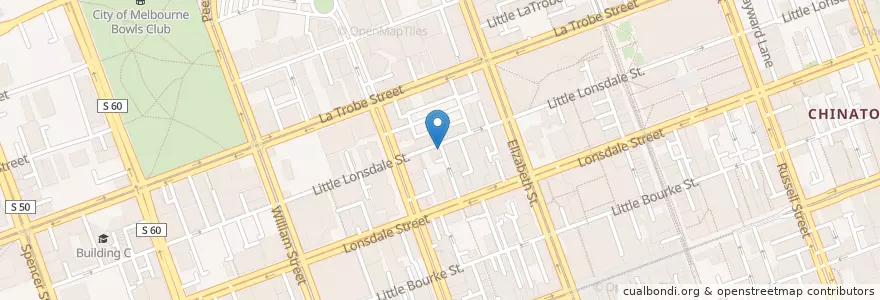 Mapa de ubicacion de Kerbside Caffe en استرالیا, Victoria, City Of Melbourne.