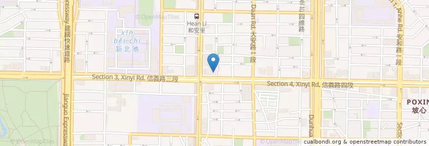 Mapa de ubicacion de 相撲涮涮鍋 en Taiwan, New Taipei, Taipei, Da'an District.