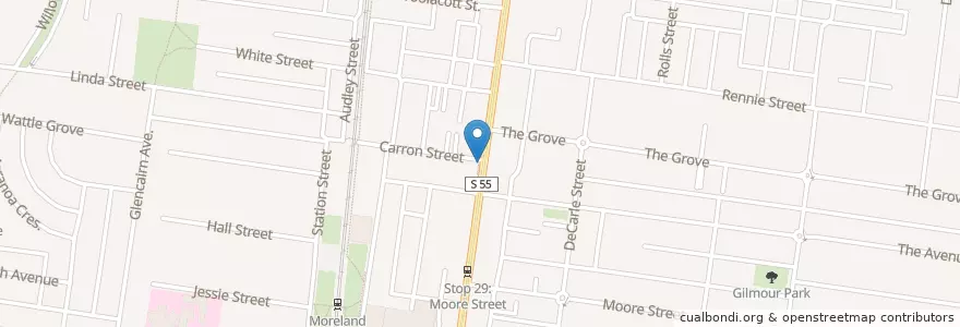 Mapa de ubicacion de Brunswick Dental Group en Avustralya, Victoria, City Of Moreland.