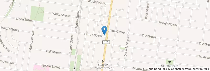 Mapa de ubicacion de Roza Restaurant en Australien, Victoria, City Of Moreland.