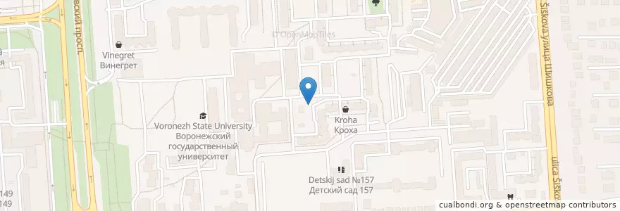 Mapa de ubicacion de Контейнеры дома 40Б en Russland, Föderationskreis Zentralrussland, Oblast Woronesch, Городской Округ Воронеж.