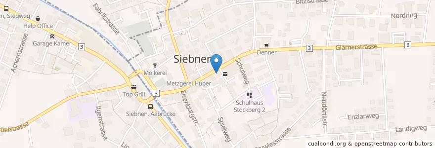 Mapa de ubicacion de Spielhof Bar en Suisse, Schwyz, March, Schübelbach.