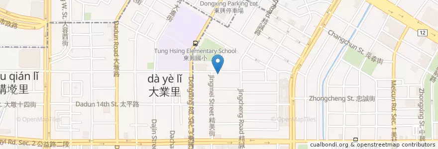 Mapa de ubicacion de PJ's Cafe en 타이완, 타이중 시.