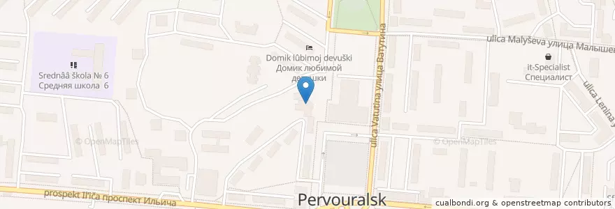 Mapa de ubicacion de Центральная библиотека en Russland, Föderationskreis Ural, Oblast Swerdlowsk, Западный Управленческий Округ, Городской Округ Первоуральск.