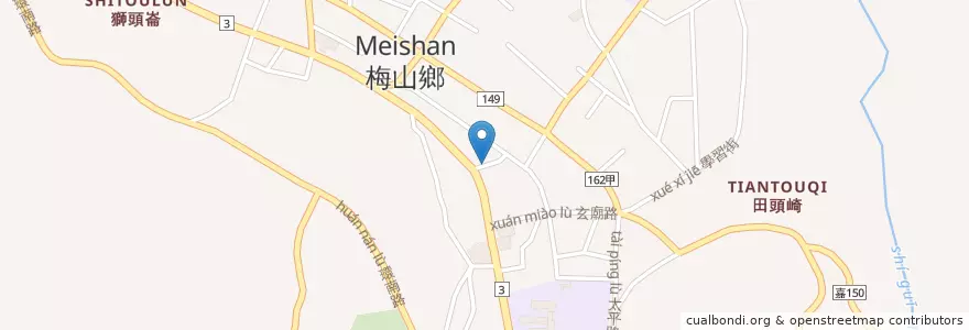 Mapa de ubicacion de 金福源花店(玄靈壇收驚) en Taiwan, 臺灣省, Condado De Chiayi, 梅山鄉.