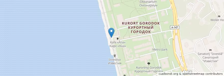 Mapa de ubicacion de Пост полиции при перроне en Rússia, Distrito Federal Do Sul, Krai De Krasnodar, Городской Округ Сочи.