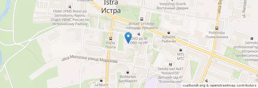 Mapa de ubicacion de Дача en Rusia, Distrito Federal Central, Óblast De Moscú, Городской Округ Истра.