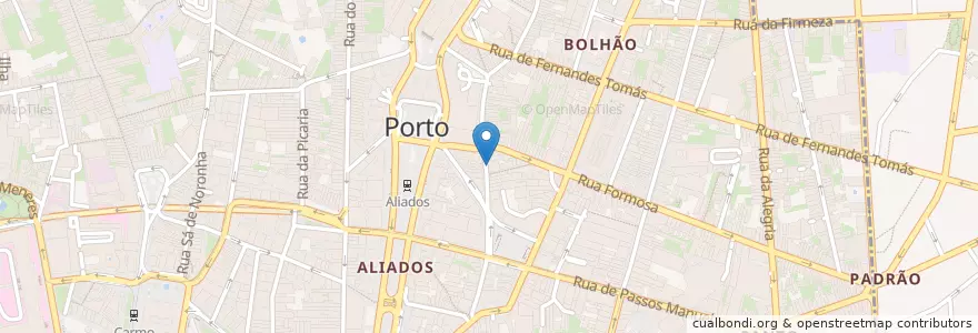 Mapa de ubicacion de Pedro dos frangos 2 en البرتغال, المنطقة الشمالية (البرتغال), Área Metropolitana Do Porto, بورتو, بورتو, Cedofeita, Santo Ildefonso, Sé, Miragaia, São Nicolau E Vitória.