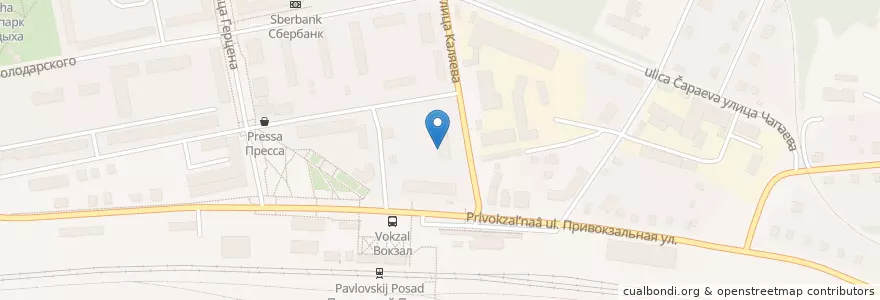 Mapa de ubicacion de Школа №6 en Rússia, Distrito Federal Central, Oblast De Moscou, Городской Округ Павловский Посад.