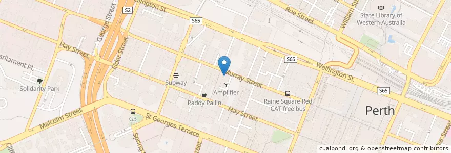 Mapa de ubicacion de Capitol en Australia, Australia Occidental, City Of Perth.
