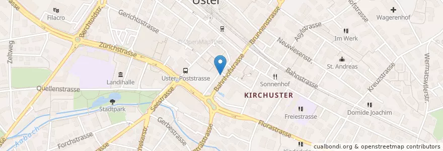 Mapa de ubicacion de Dr.med.dent. Christoph Renker en İsviçre, Zürih, Bezirk Uster, Uster.