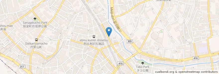 Mapa de ubicacion de 清流寺 en 日本, 東京都, 渋谷区.