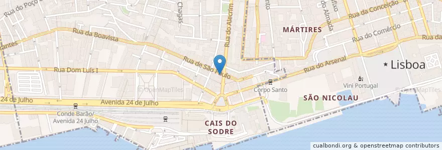 Mapa de ubicacion de O Bom O Mau e O Vilão en ポルトガル, Área Metropolitana De Lisboa, Lisboa, Grande Lisboa, リスボン, Misericórdia.
