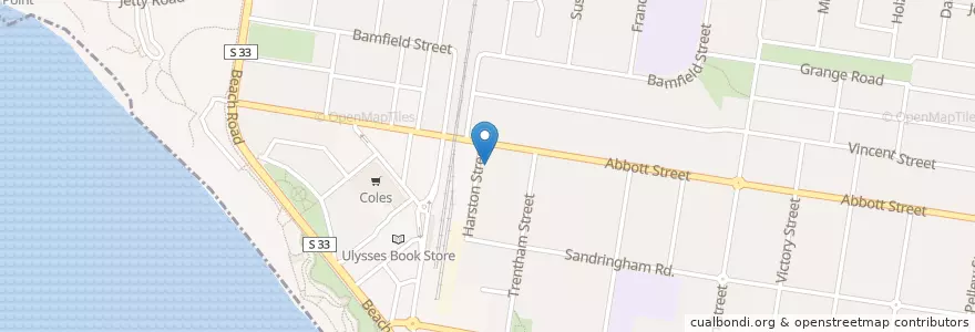Mapa de ubicacion de Sandringham Veterinary Hospital en 오스트레일리아, Victoria, City Of Bayside.