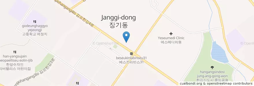 Mapa de ubicacion de 서브웨이 en كوريا الجنوبية, 경기도, 김포시.