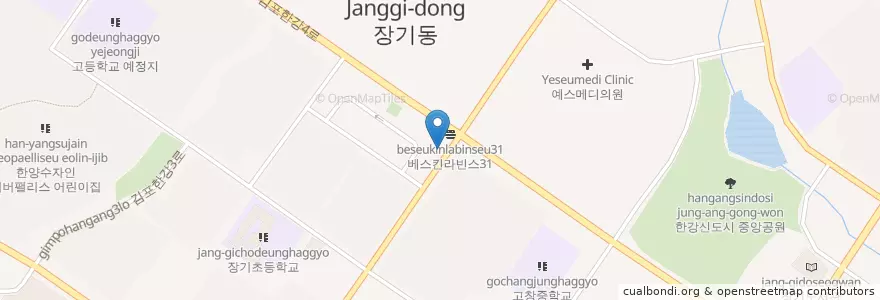Mapa de ubicacion de 87 닭강정 en 대한민국, 경기도, 김포시.