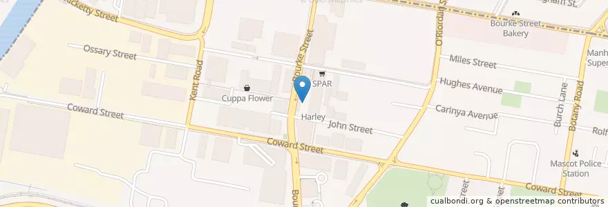 Mapa de ubicacion de Platform 62 en Australien, Neusüdwales, Bayside Council, Sydney.