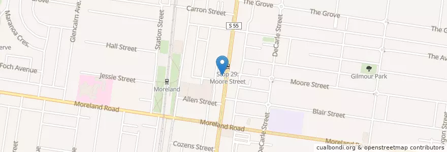 Mapa de ubicacion de Lazzat Kadah en オーストラリア, ビクトリア, City Of Moreland.
