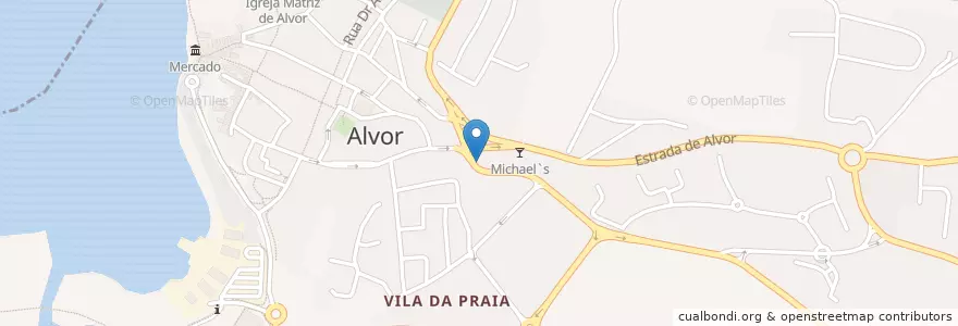 Mapa de ubicacion de Alpendre en Portekiz, Algarve, Algarve, Faro, Portimão, Alvor.
