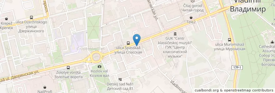 Mapa de ubicacion de Другой бар en Rússia, Distrito Federal Central, Владимирская Область, Городской Округ Владимир.