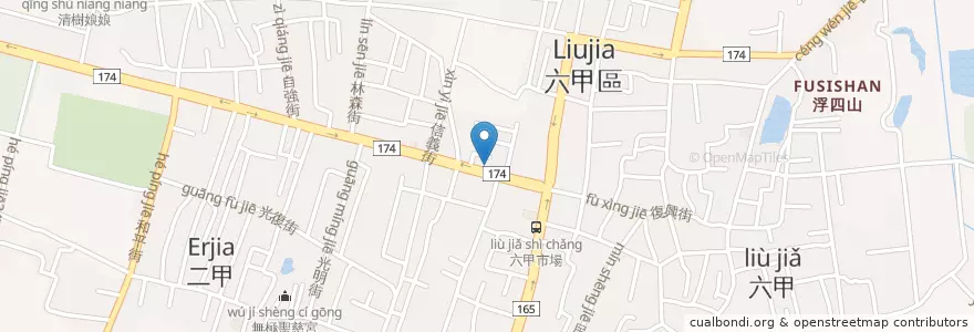 Mapa de ubicacion de 菊園壽司 en تایوان, 臺南市, 六甲區.