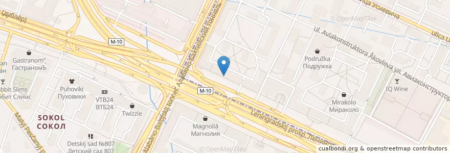 Mapa de ubicacion de Московский кредитный банк en Russia, Central Federal District, Moscow, Northern Administrative Okrug, Sokol District, Aeroport District.