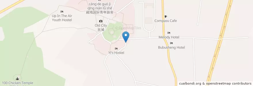 Mapa de ubicacion de 钗琴藏特色火锅 en China, Yunnan, 迪庆藏族自治州, 香格里拉市, 建塘镇.