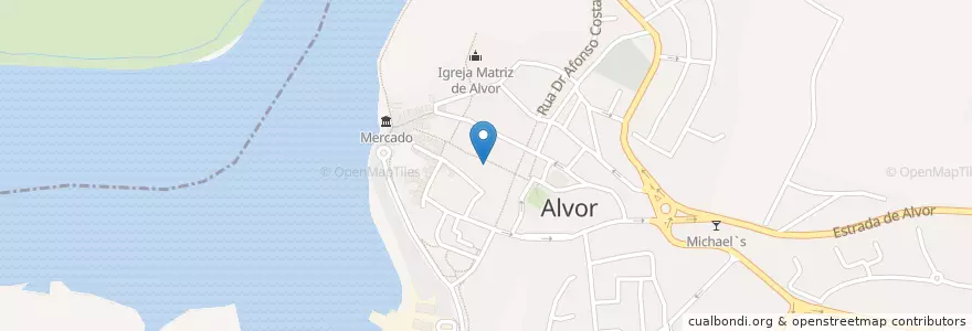 Mapa de ubicacion de Paesano en Portugal, Algarve, Algarve, Faro, Portimão, Alvor.