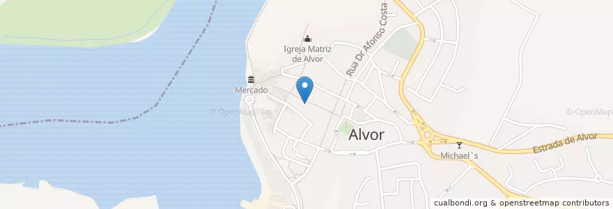 Mapa de ubicacion de Tortuga Tavern en Portugal, Algarve, Algarve, Faro, Portimão, Alvor.