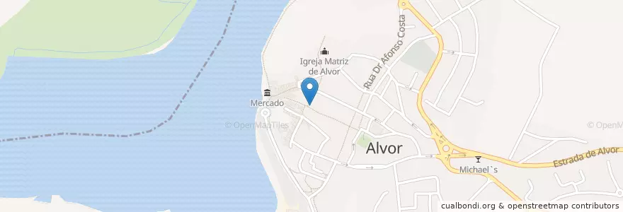 Mapa de ubicacion de Indian Hut en Portugal, Algarve, Algarve, Faro, Portimão, Alvor.