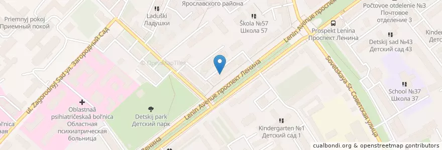 Mapa de ubicacion de Медуница en Rusia, Distrito Federal Central, Óblast De Yaroslavl, Ярославский Район, Городской Округ Ярославль.