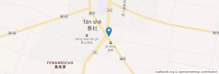 Mapa de ubicacion de 東山砂鍋魚頭 en 台湾, 台南市, 東山区.