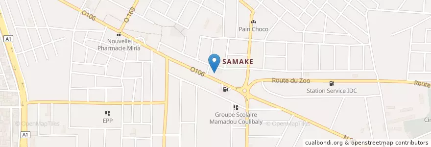 Mapa de ubicacion de Tantie Aba en Costa Do Marfim, Abidjan, Abobo.