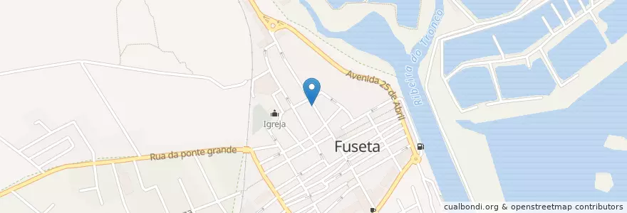 Mapa de ubicacion de A Concha en 포르투갈, Algarve, Algarve, Faro, Olhão, Moncarapacho E Fuseta.