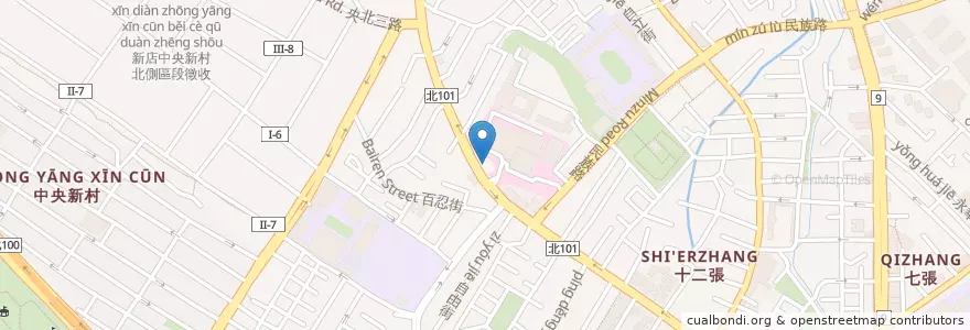 Mapa de ubicacion de 8度早午餐店 en 臺灣, 新北市, 新店區.