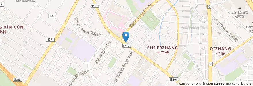 Mapa de ubicacion de 南川麵館 en Taiwán, Nuevo Taipéi, 新店區.