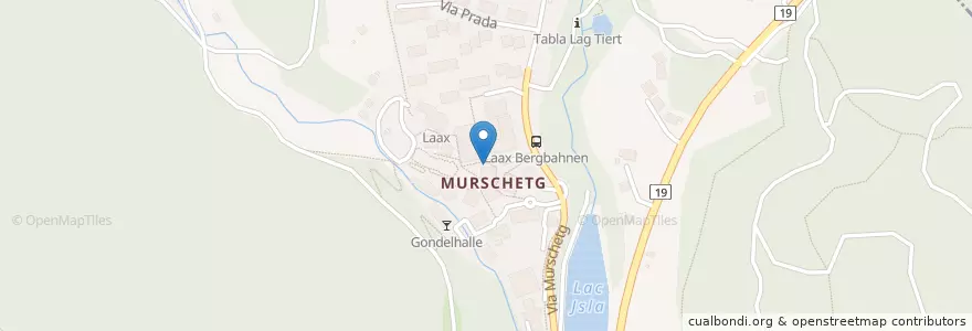 Mapa de ubicacion de Burgers en Schweiz/Suisse/Svizzera/Svizra, Graubünden/Grigioni/Grischun, Surselva, Laax.