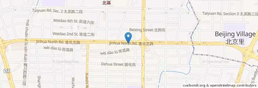 Mapa de ubicacion de 楊宜修補習班國小部 en 타이완, 타이중 시, 베이구.