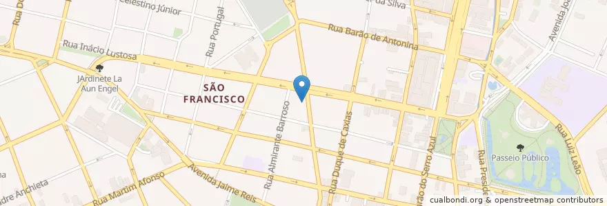 Mapa de ubicacion de Bacon Bar en ブラジル, 南部地域, パラナ, Região Geográfica Intermediária De Curitiba, Região Metropolitana De Curitiba, Microrregião De Curitiba, クリチバ.