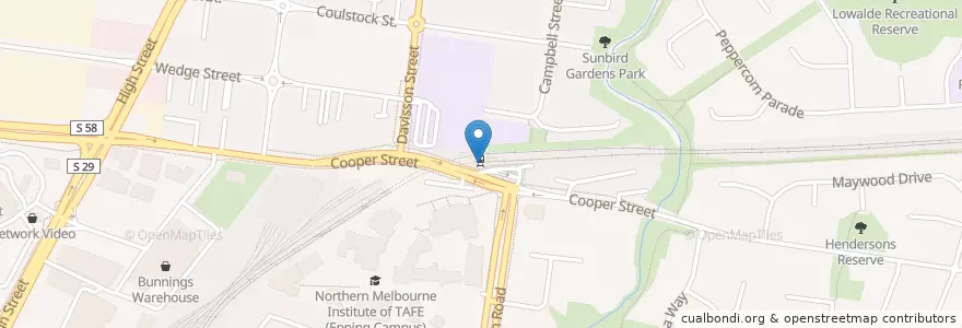 Mapa de ubicacion de Parkiteer en 오스트레일리아, Victoria, City Of Whittlesea.