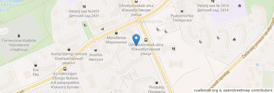 Mapa de ubicacion de Светлана en Rusland, Centraal Federaal District, Moskou, Юго-Западный Административный Округ, Район Южное Бутово.