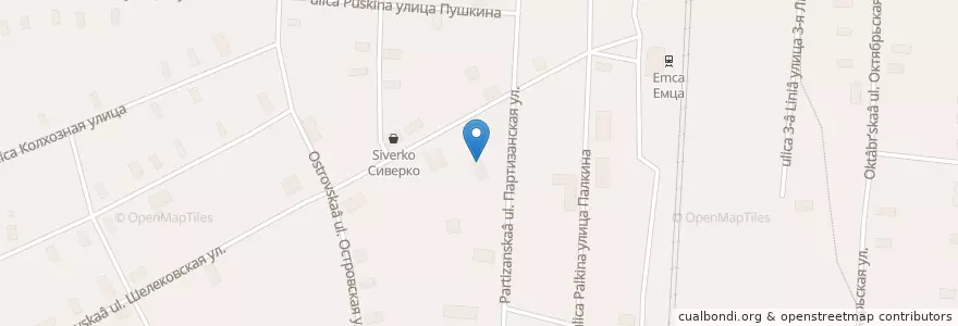 Mapa de ubicacion de Sberbank en Russia, Northwestern Federal District, Arkhangelsk Oblast, Plesetsky District, Емцовское Сельское Поселение.