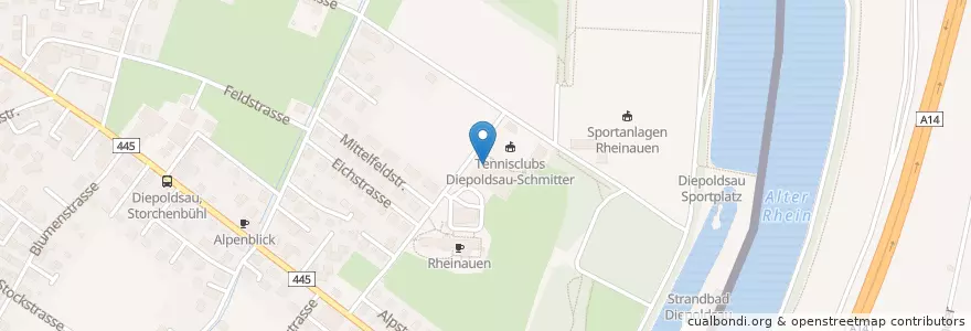 Mapa de ubicacion de Rondo en スイス, ザンクト・ガレン州, Bezirk Dornbirn, Wahlkreis Rheintal, Diepoldsau.