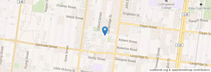 Mapa de ubicacion de Two Birds Cafe en オーストラリア, ビクトリア, City Of Yarra.