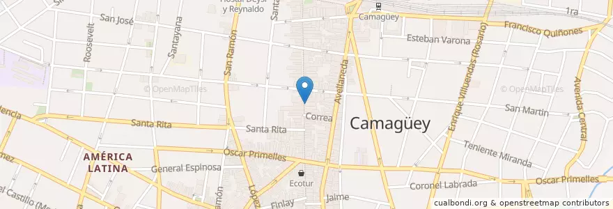 Mapa de ubicacion de Bazar La Cubana en Cuba, Camagüey, Camagüey, Ciudad De Camagüey.