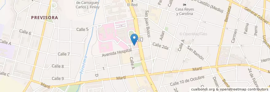 Mapa de ubicacion de Cafetería en キューバ, Camagüey, Camagüey, Ciudad De Camagüey.